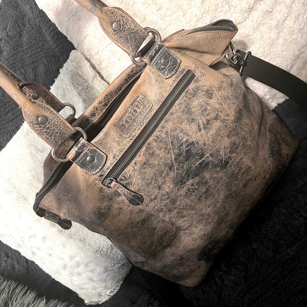 💖SoLD💋 Bed Stu Big Fork Black Lux Leather Bag